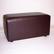 Банкетка (пуфик) в прихожую с сиденьем, для магазина, в спальню, кожаная в виде удлиненного куба, цвет коричневый. BN-001(корич) фото