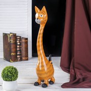 Сувенир дерево “Рыжая кошечка с длинной шеей“ 10х15х50 см фото