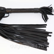 Чёрная плетка из натуральной кожи - 51 см. фотография