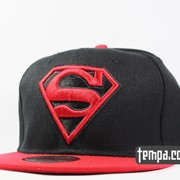 Кепка Snapback Superman черная с красным логотип фото
