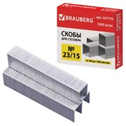 Скобы для степлера №23/15, 1000 штук, BRAUBERG, от 40 до 100 листов, 227716 фото