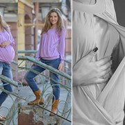 Блузка сиреневая для беременных и кормления фотография