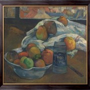 Картина Ваза с фруктами и кружка перед окном, Гоген, Поль фото