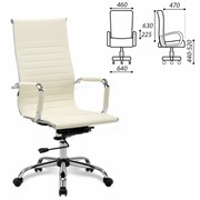 Кресло офисное BRABIX “Energy EX-509“, экокожа, хром, бежевое, 531166 фотография