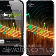 Чехол на iPhone 4 Разноцветные ноты “190c-15“ фото