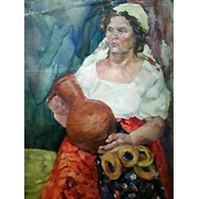 "Селянка" Каменская Надежда, картина 61х81 холст масло 1975
