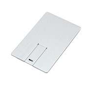 USB-флешка на 8 Гб в виде металлической карты, с раскладным чипом, серебро фотография