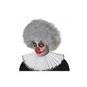 Серый кудрявый парик клоуна фото