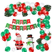 Рождественский набор Воздушный шар Happy Xmas украшение для домашней вечеринки с рождественским флагом фотография