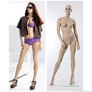 Манекен женский реалистичный телесный, с макияжем (парик отдельно), для одежды в полный рост, стоячий прямо с выставленной вбок правой ногой. MD-Gold