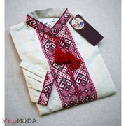 Костюмная льняная мужская рубашка с украинской вышивкой (Б-13) фотография