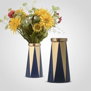 Керамическая Синяя Ваза “Golden Accent“ M фото