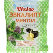 Виталор леденцовая карамель со вкусом эвкалипта с витамином С, 60 г