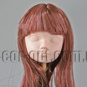 Голова куклы 4,5 см с каштановыми волосами с челкой 25см 5564
