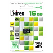 Карты памяти microSDHC MIREX 16GB class 10 фотография