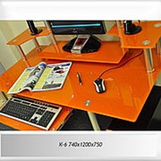 Стеклянный компьютерный стол К-6