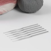 Набор крючков для вязания, d 0,5-1 мм, 12 см, 6 шт