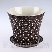 Кашпо с поддоном 2,0л РИВЬЕРА СЛ,КОС-КОРИЧ на ножке (шт.) Арт: 63397_s фото