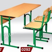 Комплект учнівський 2-х місний без полиці з регулюванням по висоті всіх зростових категорій (стіл та два стільця) фото