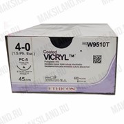 Викрил 4/0, 45 см, н/окр., Прайм режущая игла 19 мм 3/8 уп.24 шт.W9510T фото