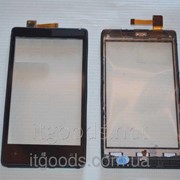Тачскрин / сенсор (сенсорное стекло) с рамкой для Nokia Lumia 820 (черный цвет) 4362 фото
