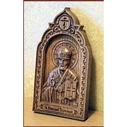 Резная икона Св. Николай Чудотворец фото
