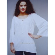 Блуза туника белая с шитьем вышивкой 39401724
