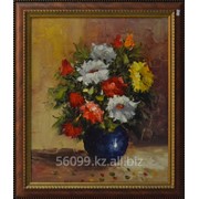 Картина “Цветы в синей вазе“ 51х61 фотография
