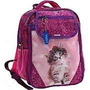 Школьный рюкзак 'Отличник' 0058070 розовый с сиреневым кот фото
