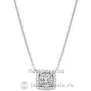 Ожерелье с квадратным кубическим цирконом, серебро 925 пробы Артикул INSN46