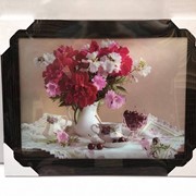 5D картина “Ваза с цветами и вишни“ 30 х 40 см фото