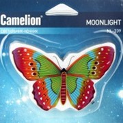 Camelion NL-239 ночник св/д 0.5W 80х70x60 Бабочка, 220V пластик/выкл. фото