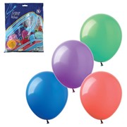 Шары воздушные 14“ (36 см), комплект 100 шт., 12 пастельных цветов, в пакете, 1101-0010 фотография