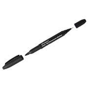 Маркер перманентный двухсторонний черный, пулевидный, 0,8-2,2мм, (Спейс) фото