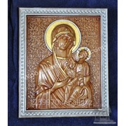 Резная икона “Иверской Божьей Матери“ фото