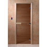 Дверь "Банный день" (бронза) 1900*700, 8мм, 3 петли, коробка осина