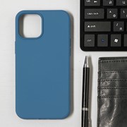 Чехол LuazON для телефона iPhone 12 Pro Max, Soft-touch силикон, синий фото