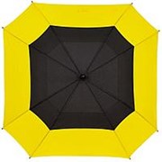 Квадратный зонт-трость Octagon, черный с желтым фотография