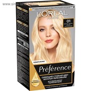 Краска для волос L'Oreal Preference, тон 01, светло-светло-русый натуральный фото