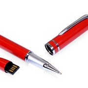 USB-флешка на 64 ГБ в виде ручки с мини чипом, красный фото