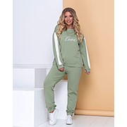 Трендовый спортивный костюм женский оливковый PY/- 1061 фото