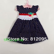 Платья детские Girl casual dot flower dresses! New 2014 Girls puff sleeve one-piece dress, Children baby girls dress Little Spring GLZ-Q0181, код 1820842948 фото