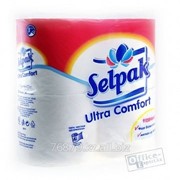 Туалетная бумага рулонная Selpak Ultra Comfort, 3-х слойная, 4 рулона