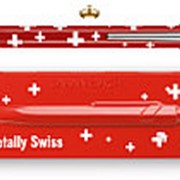 Ручка шариковая автоматическая Carandache Totally Swiss, металлический футляр, красный фото