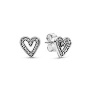 Серебряные серьги Pandora «Сверкающее сердце" 298685С01