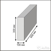 Газоблок Прямой блок (газобетон) для перегородок 100х200х600 фотография