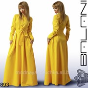 Модное женское платье в пол желтый фото
