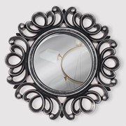 Зеркало настенное 'Завитки', d зеркальной поверхности 12,5 см, цвет 'состаренное серебро' фото