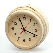 Часы деревянные 2-х цв. (сосна и термососна) фотография