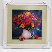 5D картина “Букет цветов в белом кувшине“ 40 х 40 см фотография
